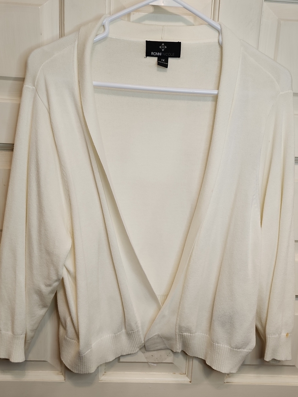 Ronni Nicole Ivory Open-Front Dressy Semi Formal Women's Sweater Cardigan